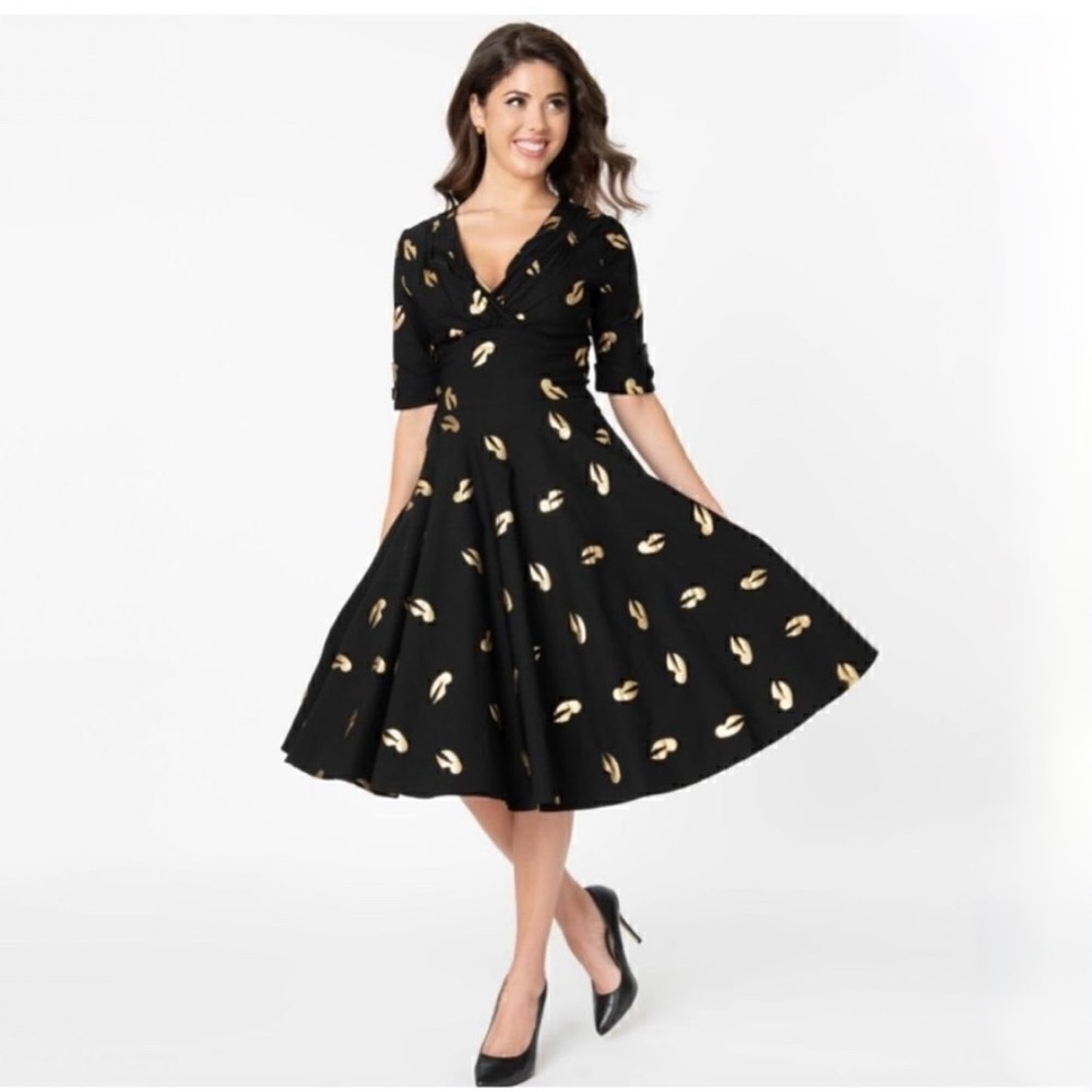 Unique Vintage Harry Potter Wizarding World Black and Gold Dress XL 14